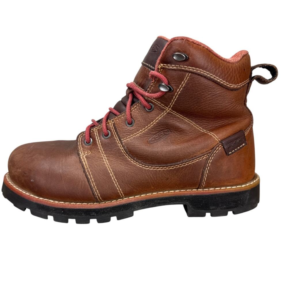 KEEN Utility Seattle 6" Waterproof Aluminum Toe Work Boots Mens 8 Brown Leather